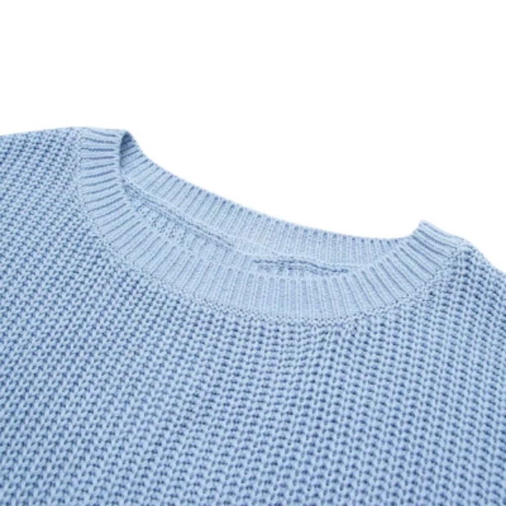XS Chunky Blue Scalloped cropped sweater - Picture 6 of 6